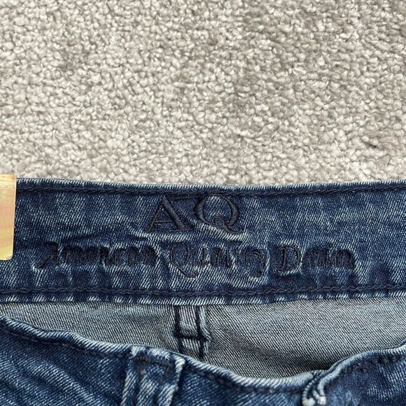 American Quality High Rise Denim Jeans Juniors 13 Dark Blue Distressed 30x30 NWT - Picture 10 of 15